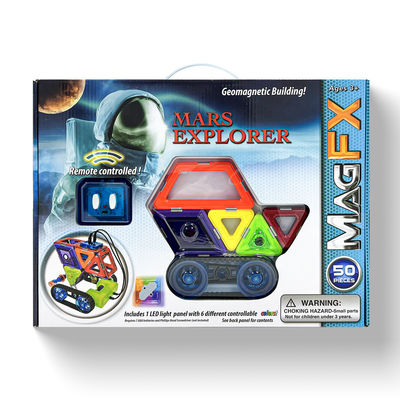 Mars Explorer conjuntos de bloques magnéticos para 5 años +, conjunto de construcción de azulejos magnéticos