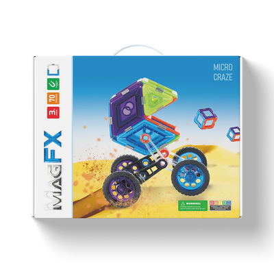 70 piezas Puzzle Toy Conjunto de Bloques Magnéticos, Conjunto de Construcción de Tejas Magnéticas Ecológicas