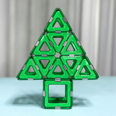 Juguete de rompecabezas creativo 3D azulejos de construcción magnéticos bloques de árbol de Navidad para niños