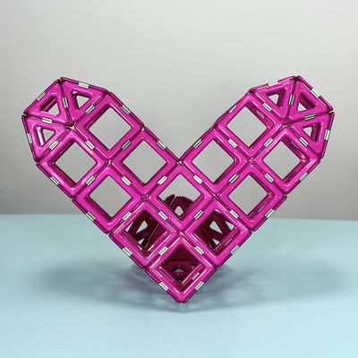 En forma de corazón de durazno Magnético ladrillos de construcción juguetes regalos para niños y niñas